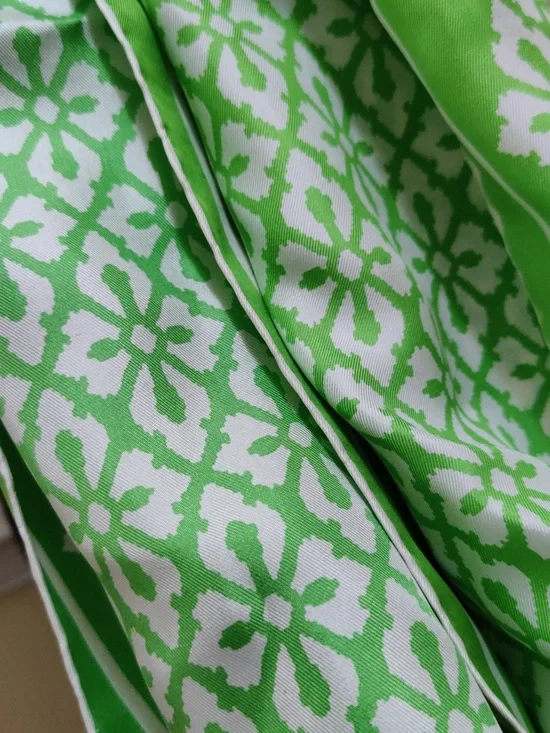 Vintage 1960s–70s Adele Simpson Silk Scarf – Mod Graphic Floral, Oblong 16x68 - Picture 9 of 10